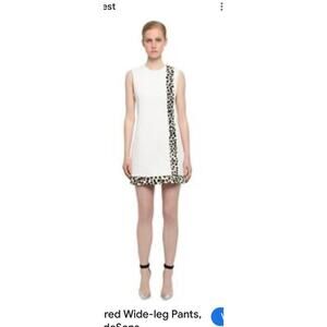 Edun Dress white and animal print.  Chic stylish design.